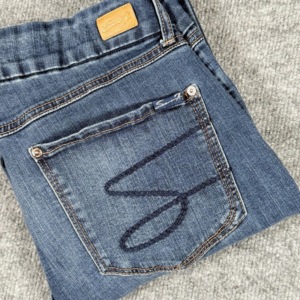 Seven7 Jeans Womens 14 Blue Stretch Denim Skinny Mid Rise Avalon Classic